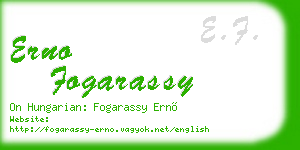 erno fogarassy business card